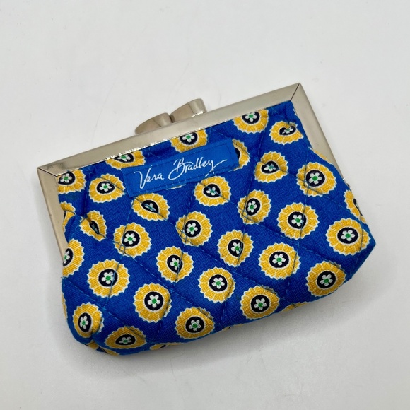 Vera Bradley Riviera Blue Kiss Lock Coin Purse 2008 - Picture 2 of 6